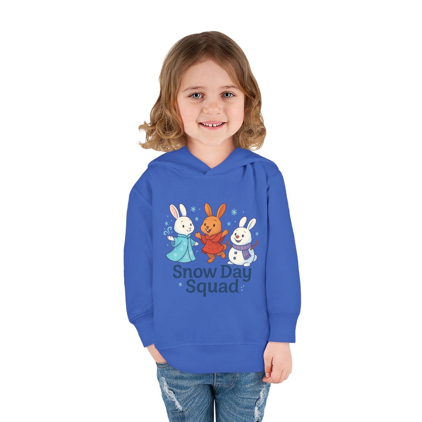 Snow Day Squad Toddler Hoodie – Winter Bunny Sweatshirt for Kids | Cozy Youth Rabbit Apparel | Cold Weather Buns