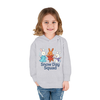Snow Day Squad Toddler Hoodie – Winter Bunny Sweatshirt for Kids | Cozy Youth Rabbit Apparel | Cold Weather Buns