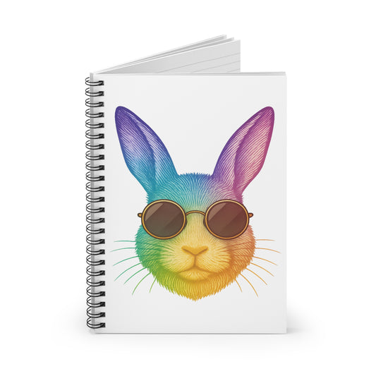 Rainbow Sunglasses Bunny Spiral Notebook – Colorful Bunthusiasts Rabbit Journal - Perfect Gift for Rabbit Owners & Animal Lovers