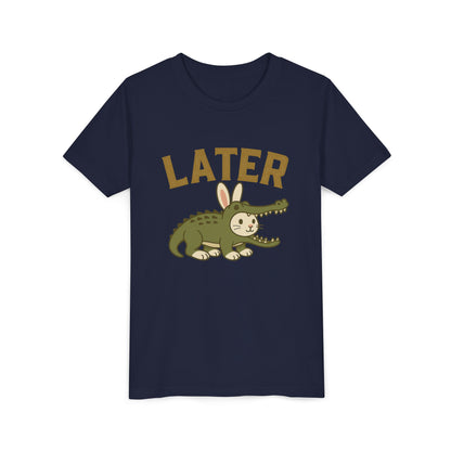 Later Gator Bunny Tee – Cute Youth Short Sleeve - Kids Rabbit T-Shirt - Funny Graphic Children's Shirt