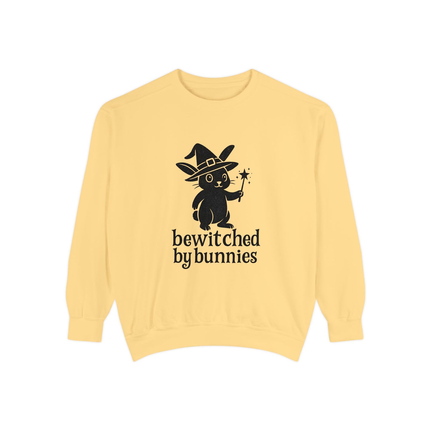 Bewitched by Bunnies Unisex Sweatshirt – Cozy Fall Rabbit Witch Pullover for Fall Festivities - Halloween Gift