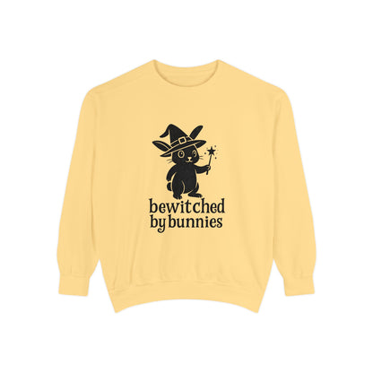 Bewitched by Bunnies Unisex Sweatshirt – Cozy Fall Rabbit Witch Pullover for Fall Festivities - Halloween Gift
