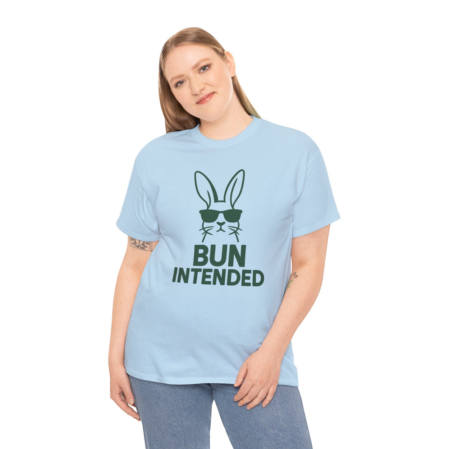 Bun Intended Rabbit in Sunglasses T-Shirt – Unisex Graphic Bunny Tee - Humorous Pun Shirt