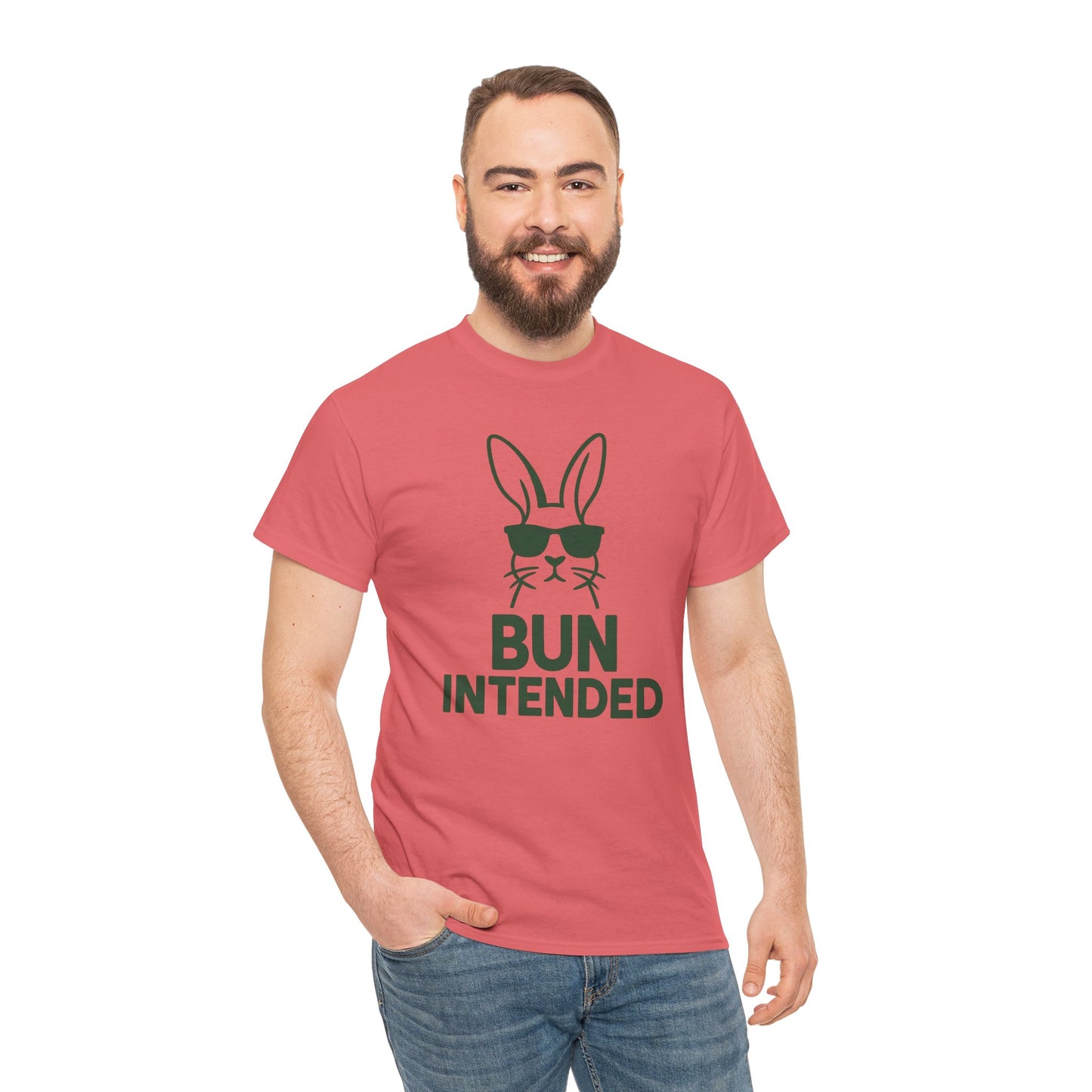 Bun Intended Rabbit in Sunglasses T-Shirt – Unisex Graphic Bunny Tee - Humorous Pun Shirt