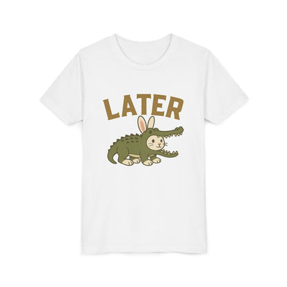Later Gator Bunny Tee – Cute Youth Short Sleeve - Kids Rabbit T-Shirt - Funny Graphic Children's Shirt