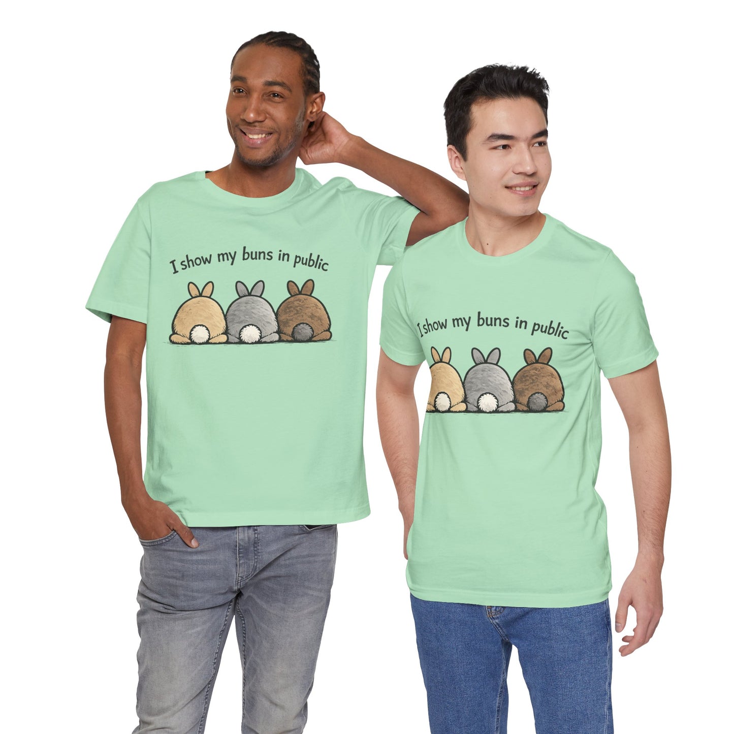 "I Show My Buns in Public" T-Shirt – Rabbit Show Exhibitor Tee | Funny Unisex Bunny Apparel
