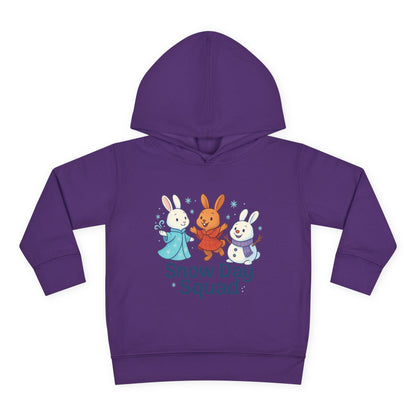 Snow Day Squad Toddler Hoodie – Winter Bunny Sweatshirt for Kids | Cozy Youth Rabbit Apparel | Cold Weather Buns