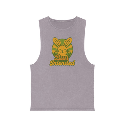 Stonewash Bun Intended Tank Top - Retro Graphic Tee - Vintage Casual Summer Wear - Gift for Rabbit Lovers - Everyday Style