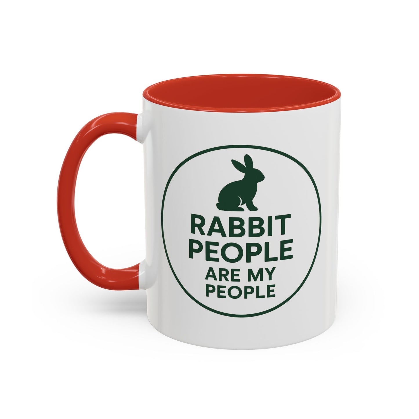 Rabbit People Are My People Ceramic Mug – Multiple Accent Colors Coffee Mug - Two Sizes: 11 oz & 15 oz