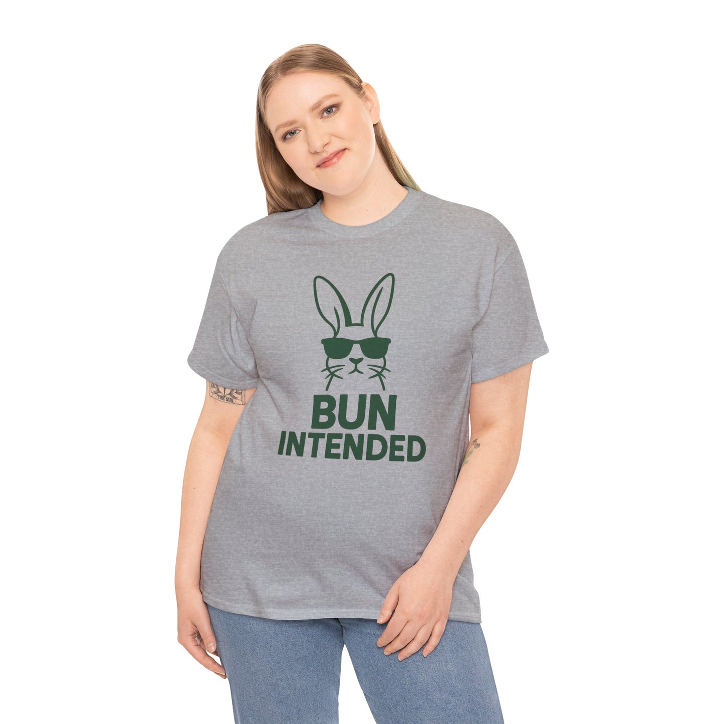 Bun Intended Rabbit in Sunglasses T-Shirt – Unisex Graphic Bunny Tee - Humorous Pun Shirt