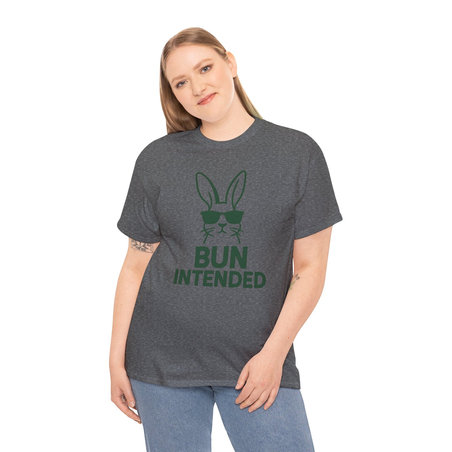 Bun Intended Rabbit in Sunglasses T-Shirt – Unisex Graphic Bunny Tee - Humorous Pun Shirt