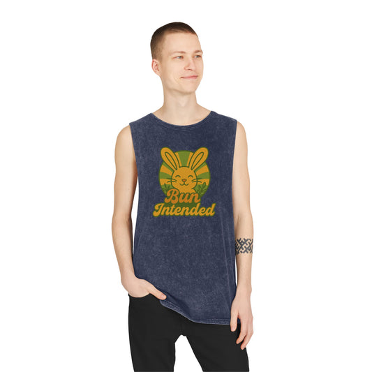Stonewash Bun Intended Tank Top - Retro Graphic Tee - Vintage Casual Summer Wear - Gift for Rabbit Lovers - Everyday Style