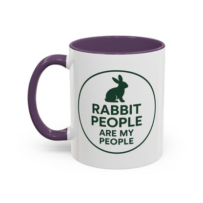 Rabbit People Are My People Ceramic Mug – Multiple Accent Colors Coffee Mug - Two Sizes: 11 oz & 15 oz