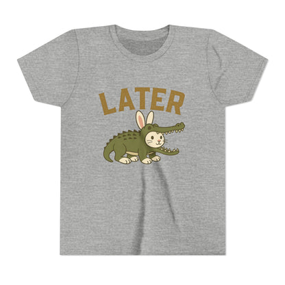 Later Gator Bunny Tee – Cute Youth Short Sleeve - Kids Rabbit T-Shirt - Funny Graphic Children's Shirt