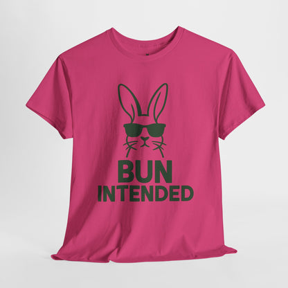 Bun Intended Rabbit in Sunglasses T-Shirt – Unisex Graphic Bunny Tee - Humorous Pun Shirt