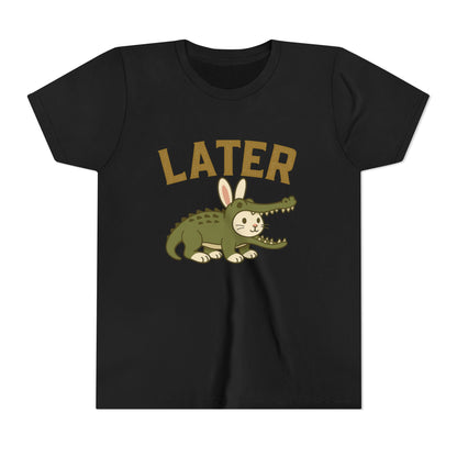 Later Gator Bunny Tee – Cute Youth Short Sleeve - Kids Rabbit T-Shirt - Funny Graphic Children's Shirt