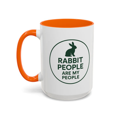 Rabbit People Are My People Ceramic Mug – Multiple Accent Colors Coffee Mug - Two Sizes: 11 oz & 15 oz