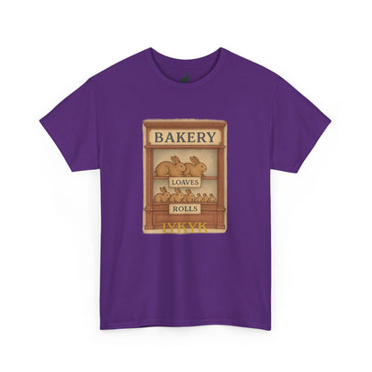 Loaves, Rolls & IYKYK – Bunny Bakery Tee - Unisex Short Sleeve - Vintage Bakery Shirt - Baking & Rabbit Lover Apparel