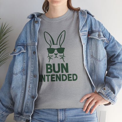 Bun Intended Rabbit in Sunglasses T-Shirt – Unisex Graphic Bunny Tee - Humorous Pun Shirt