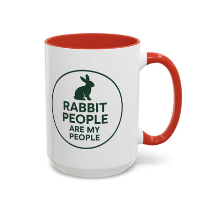 Rabbit People Are My People Ceramic Mug – Multiple Accent Colors Coffee Mug - Two Sizes: 11 oz & 15 oz