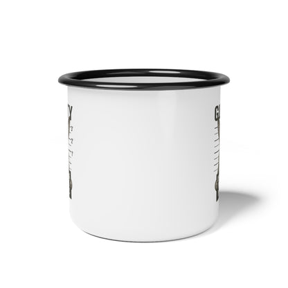 Guilty Bunny Enamel Camp Cup – Funny Mug for Rabbit & Coffee Lovers - Camping & Outdoors Gear - Bun Show Exhibitors