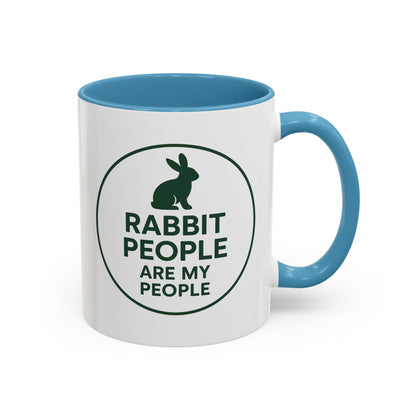 Rabbit People Are My People Ceramic Mug – Multiple Accent Colors Coffee Mug - Two Sizes: 11 oz & 15 oz