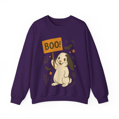 Boo Bunny Halloween Sweatshirt – Cozy Lop-Eared Rabbit & Spooky-Cute Fall Vibes - Unisex Heavy Blend™ Crewneck