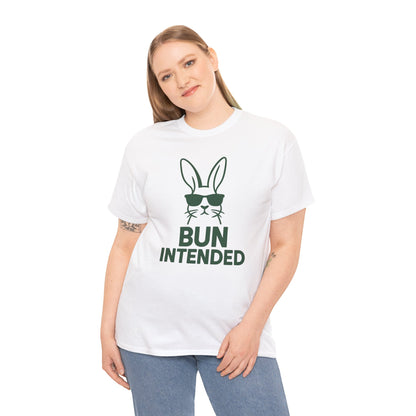 Bun Intended Rabbit in Sunglasses T-Shirt – Unisex Graphic Bunny Tee - Humorous Pun Shirt
