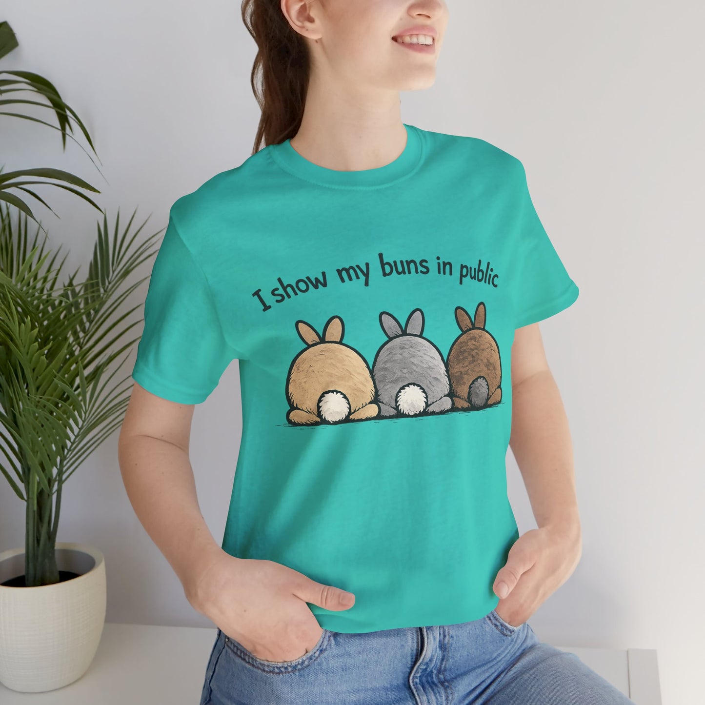 "I Show My Buns in Public" T-Shirt – Rabbit Show Exhibitor Tee | Funny Unisex Bunny Apparel