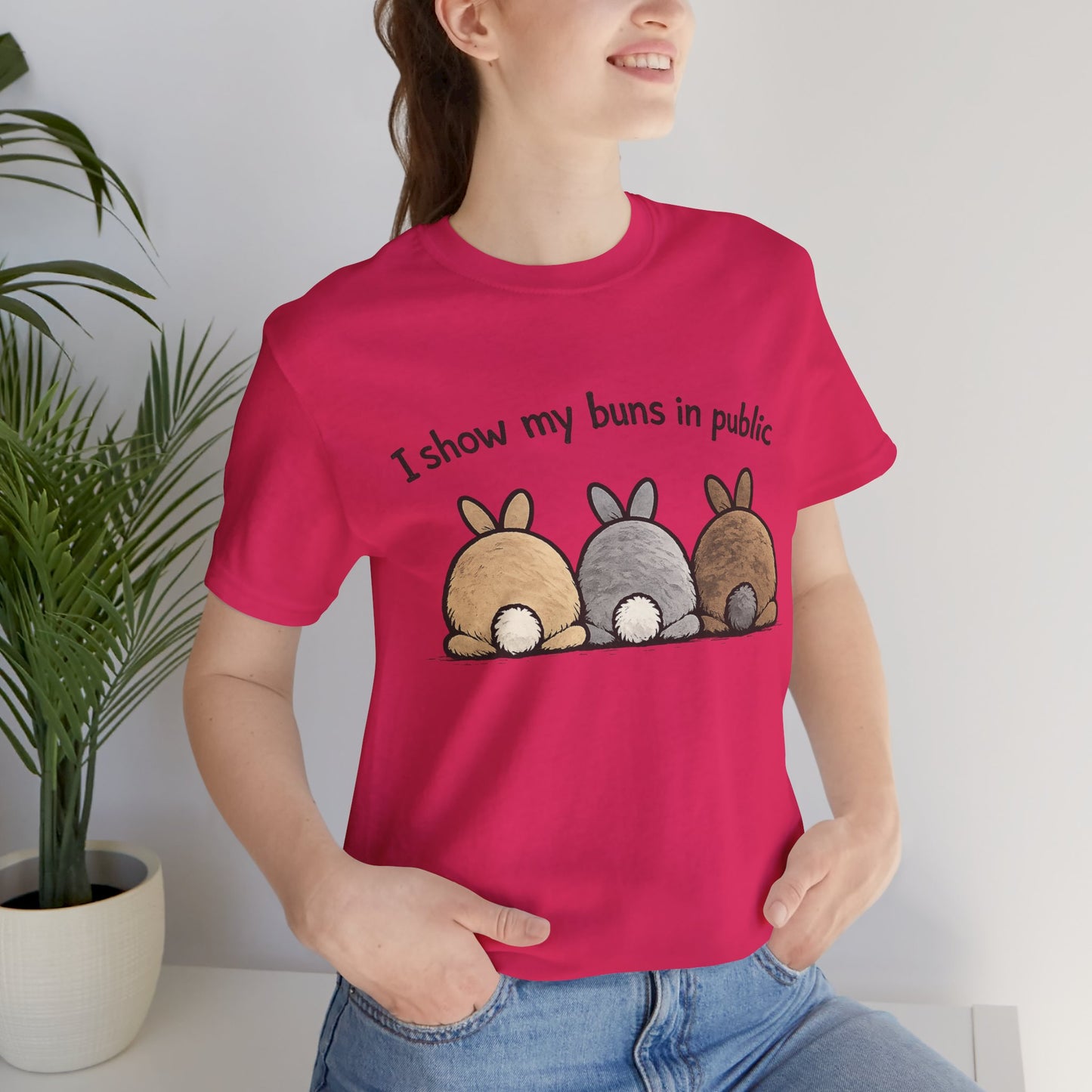 "I Show My Buns in Public" T-Shirt – Rabbit Show Exhibitor Tee | Funny Unisex Bunny Apparel