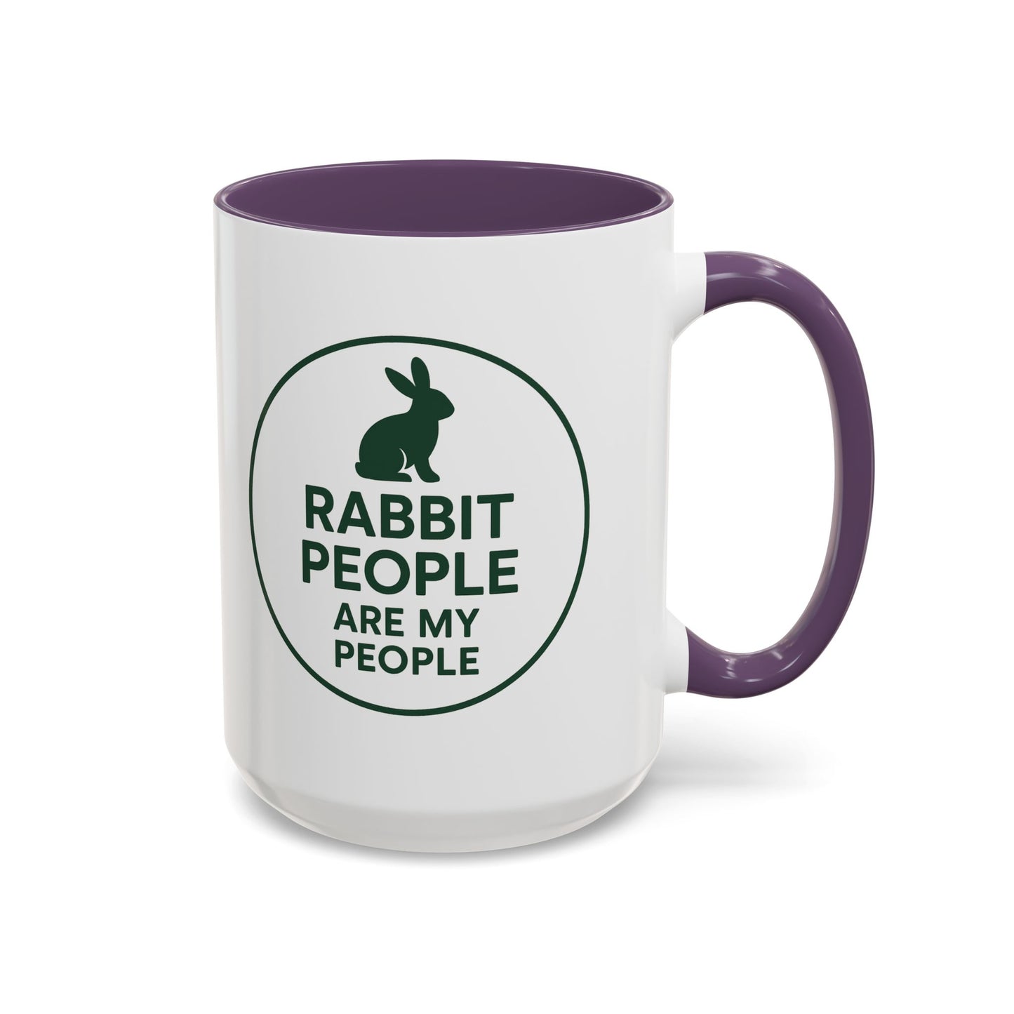 Rabbit People Are My People Ceramic Mug – Multiple Accent Colors Coffee Mug - Two Sizes: 11 oz & 15 oz