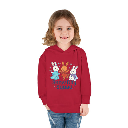 Snow Day Squad Toddler Hoodie – Winter Bunny Sweatshirt for Kids | Cozy Youth Rabbit Apparel | Cold Weather Buns
