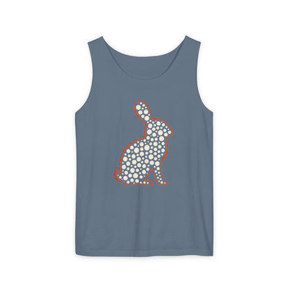 Spotted Rabbit Unisex Tank Top – Abstract Dot Bunny Design Tee for Bunthusiasts - Unisex Garment-Dyed Tank Top