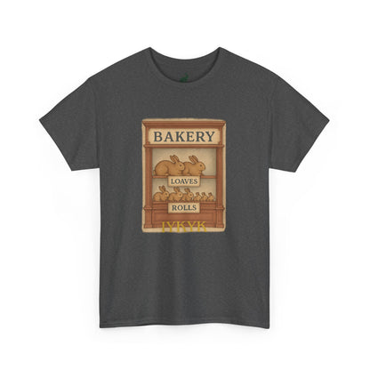 Loaves, Rolls & IYKYK – Bunny Bakery Tee - Unisex Short Sleeve - Vintage Bakery Shirt - Baking & Rabbit Lover Apparel