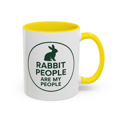 Rabbit People Are My People Ceramic Mug – Multiple Accent Colors Coffee Mug - Two Sizes: 11 oz & 15 oz