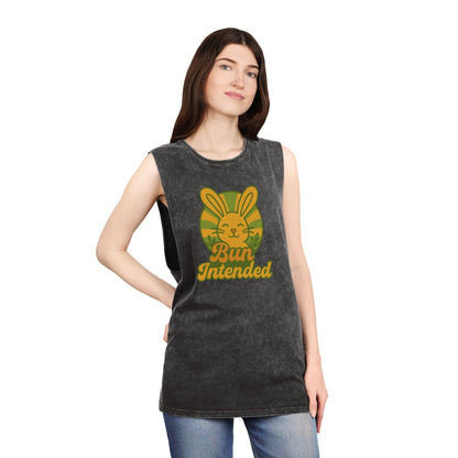 Stonewash Bun Intended Tank Top - Retro Graphic Tee - Vintage Casual Summer Wear - Gift for Rabbit Lovers - Everyday Style