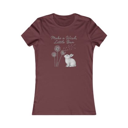 Make a Wish Little Bun Women's Tee - Cute Rabbit T-Shirt - Animal Lover Gift - Dandelion Floral Fashion Top