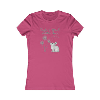 Make a Wish Little Bun Women's Tee - Cute Rabbit T-Shirt - Animal Lover Gift - Dandelion Floral Fashion Top