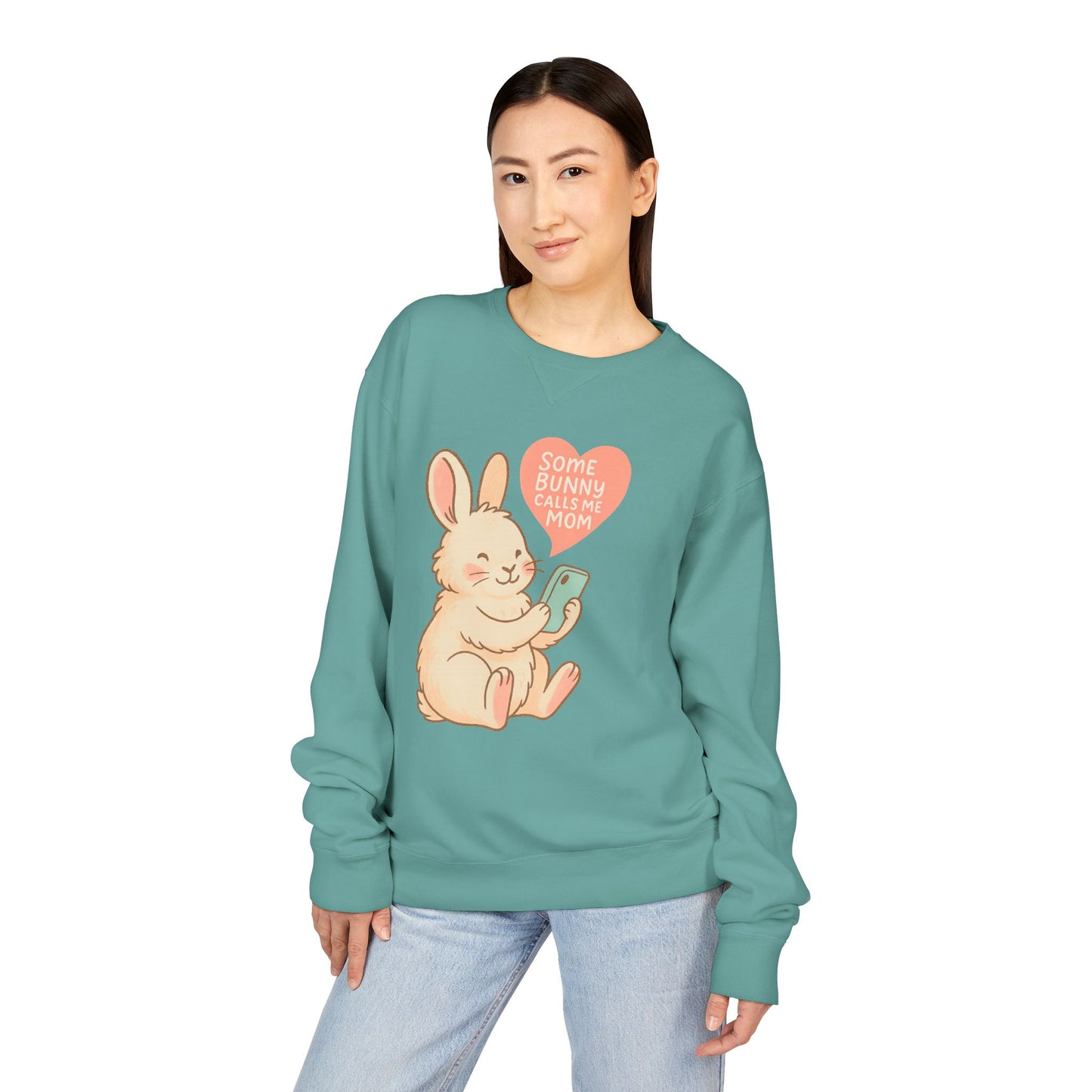 Some Bunny Calls Me Mom Sweatshirt – Cozy Bun Mom Rabbit Crewneck  | Gift for Mothers