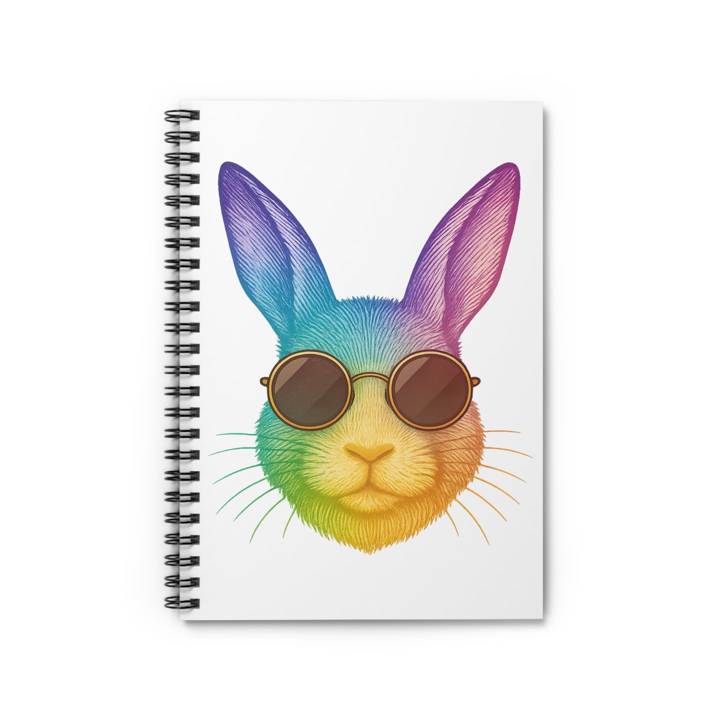 Rainbow Sunglasses Bunny Spiral Notebook – Colorful Bunthusiasts Rabbit Journal - Perfect Gift for Rabbit Owners & Animal Lovers