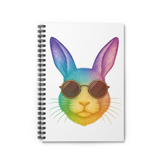 Rainbow Sunglasses Bunny Spiral Notebook – Colorful Bunthusiasts Rabbit Journal - Perfect Gift for Rabbit Owners & Animal Lovers