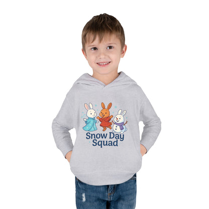 Snow Day Squad Toddler Hoodie – Winter Bunny Sweatshirt for Kids | Cozy Youth Rabbit Apparel | Cold Weather Buns