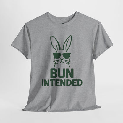 Bun Intended Rabbit in Sunglasses T-Shirt – Unisex Graphic Bunny Tee - Humorous Pun Shirt