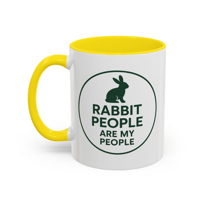 Rabbit People Are My People Ceramic Mug – Multiple Accent Colors Coffee Mug - Two Sizes: 11 oz & 15 oz