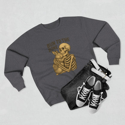 Bun to the Bone Skeleton & Snuggle Bunny Unisex Sweatshirt – Cozy Rabbit Crewneck - Halloween & Fall Collection - Funny Gift