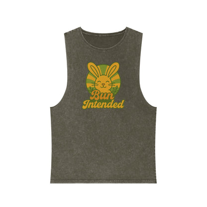 Stonewash Bun Intended Tank Top - Retro Graphic Tee - Vintage Casual Summer Wear - Gift for Rabbit Lovers - Everyday Style