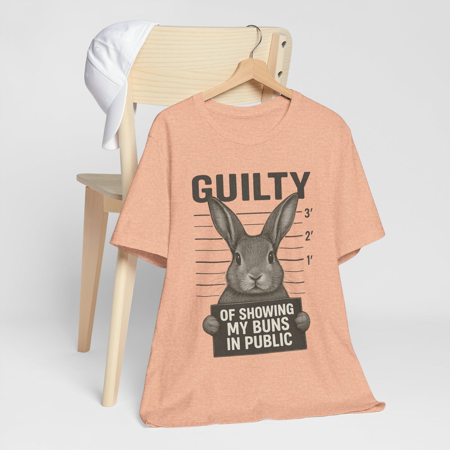 Guilty of Showing My Buns in Public Rabbit Exhibitor T-Shirt – Unisex Funny Bunny Graphic Tee - Quirky Gift for Animal Lovers