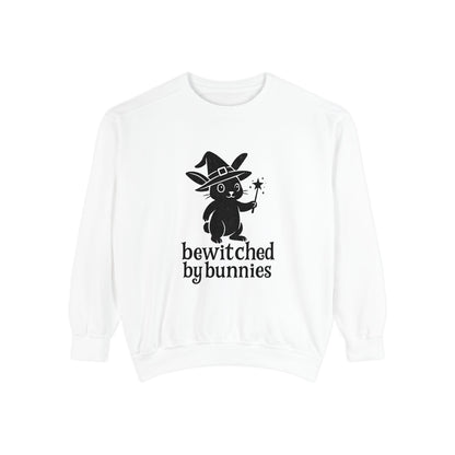 Bewitched by Bunnies Unisex Sweatshirt – Cozy Fall Rabbit Witch Pullover for Fall Festivities - Halloween Gift