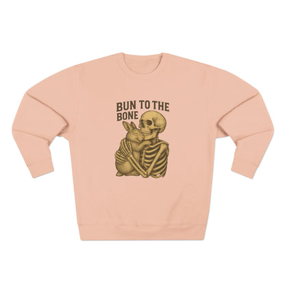 Bun to the Bone Skeleton & Snuggle Bunny Unisex Sweatshirt – Cozy Rabbit Crewneck - Halloween & Fall Collection - Funny Gift
