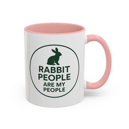 Rabbit People Are My People Ceramic Mug – Multiple Accent Colors Coffee Mug - Two Sizes: 11 oz & 15 oz